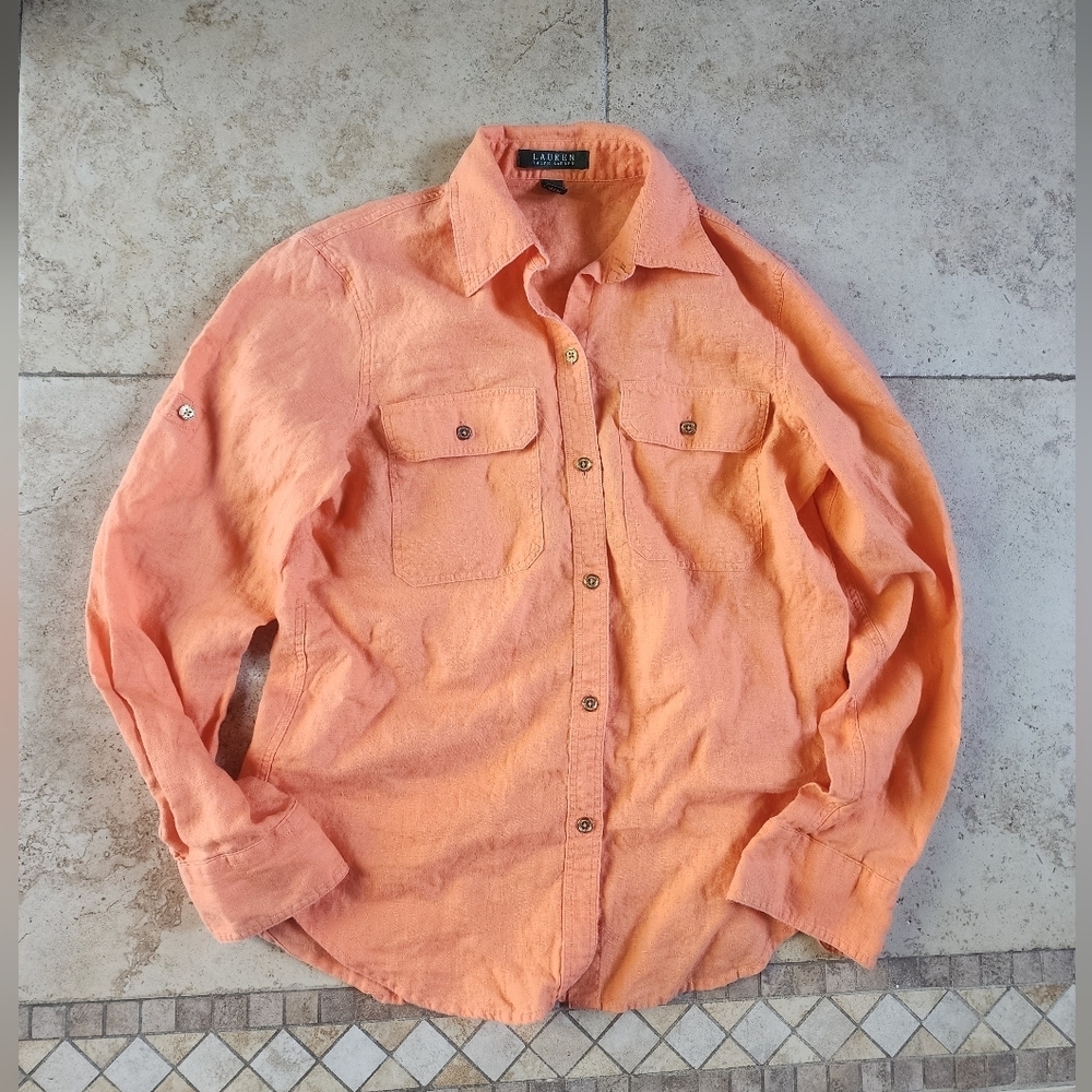 Ralph Lauren Orange Linen Shirt